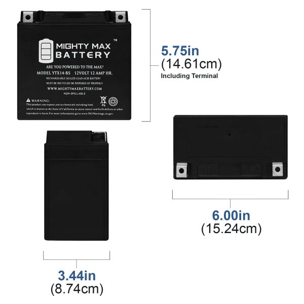 YTX14-BS Replacement Battery for CYTX14-BS