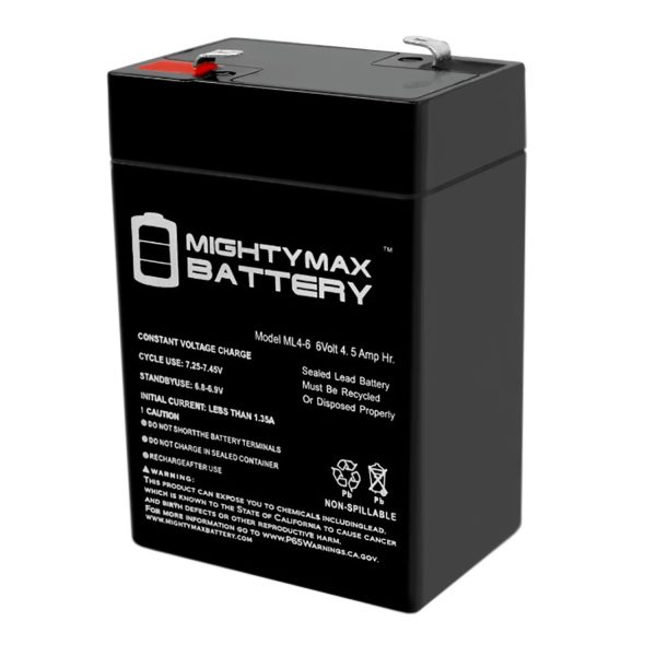 6V 4.5AH SLA Replacement Battery for Exit Light EL-WETMR16