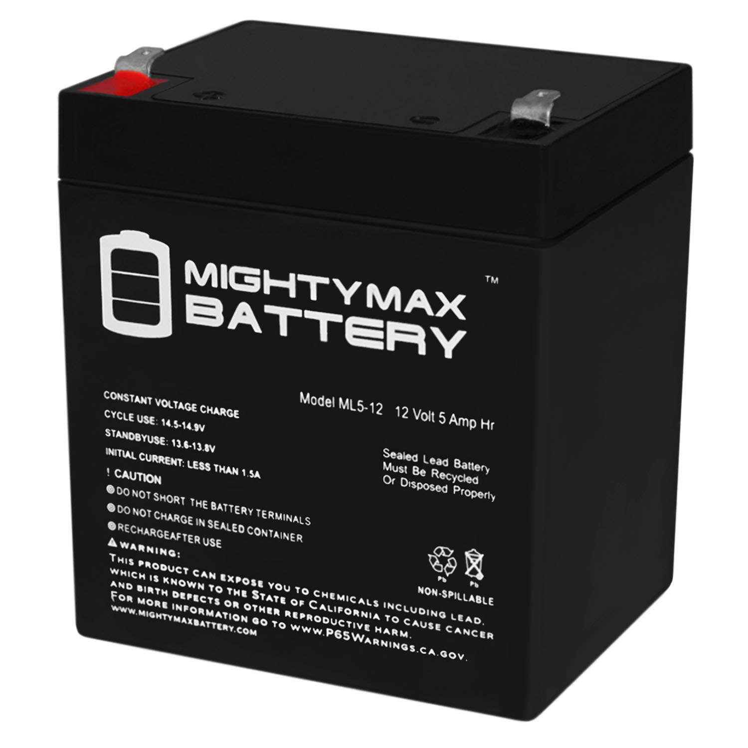 Mighty Max Battery 12V 5Ah Replacement Battery for Interstate Power Patrol SEC1055-2 Pack Brand Product 