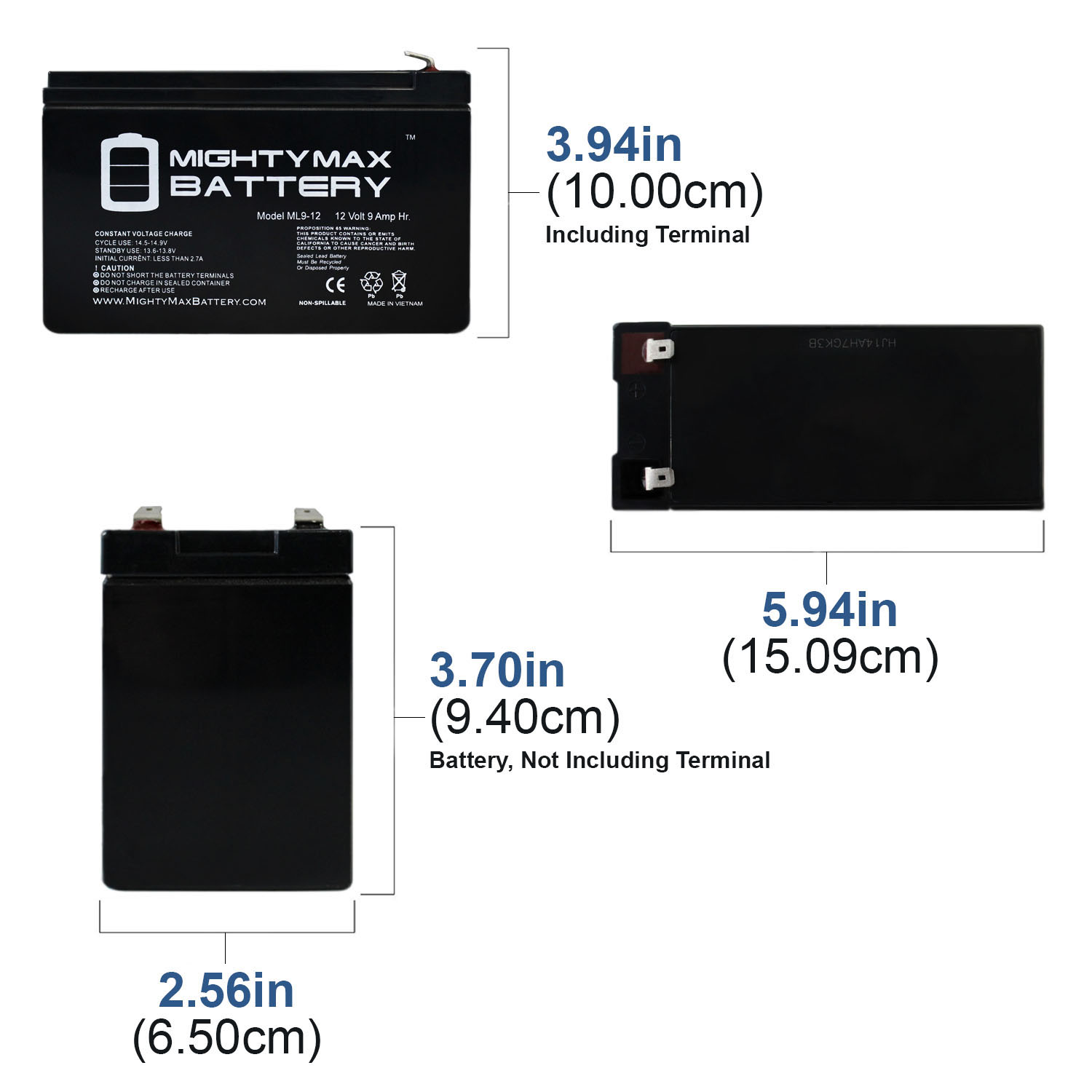 12V 9Ah SLA Replacement Battery for Monster Rockin Roller 4 Speaker -  MightyMaxBattery