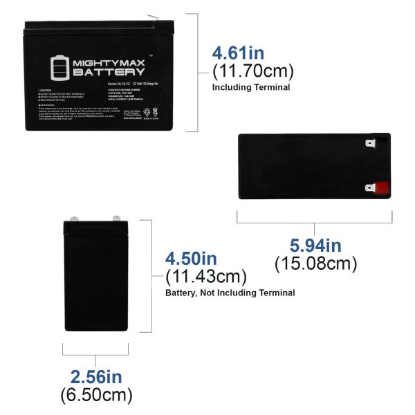 12V 10AH SLA Battery Replaces APC BK350, BE500U, BE650G