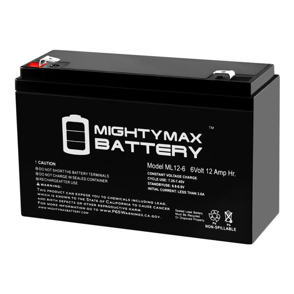 6V 12AH F2 SLA Replacement Battery for Tripp-Lite SMX500RT1U, TE300