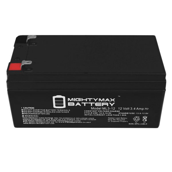 ML3-12 – 12V 3AH Replacement Battery for Yuasa NP3.4-12, NP 3.4-12 Btty