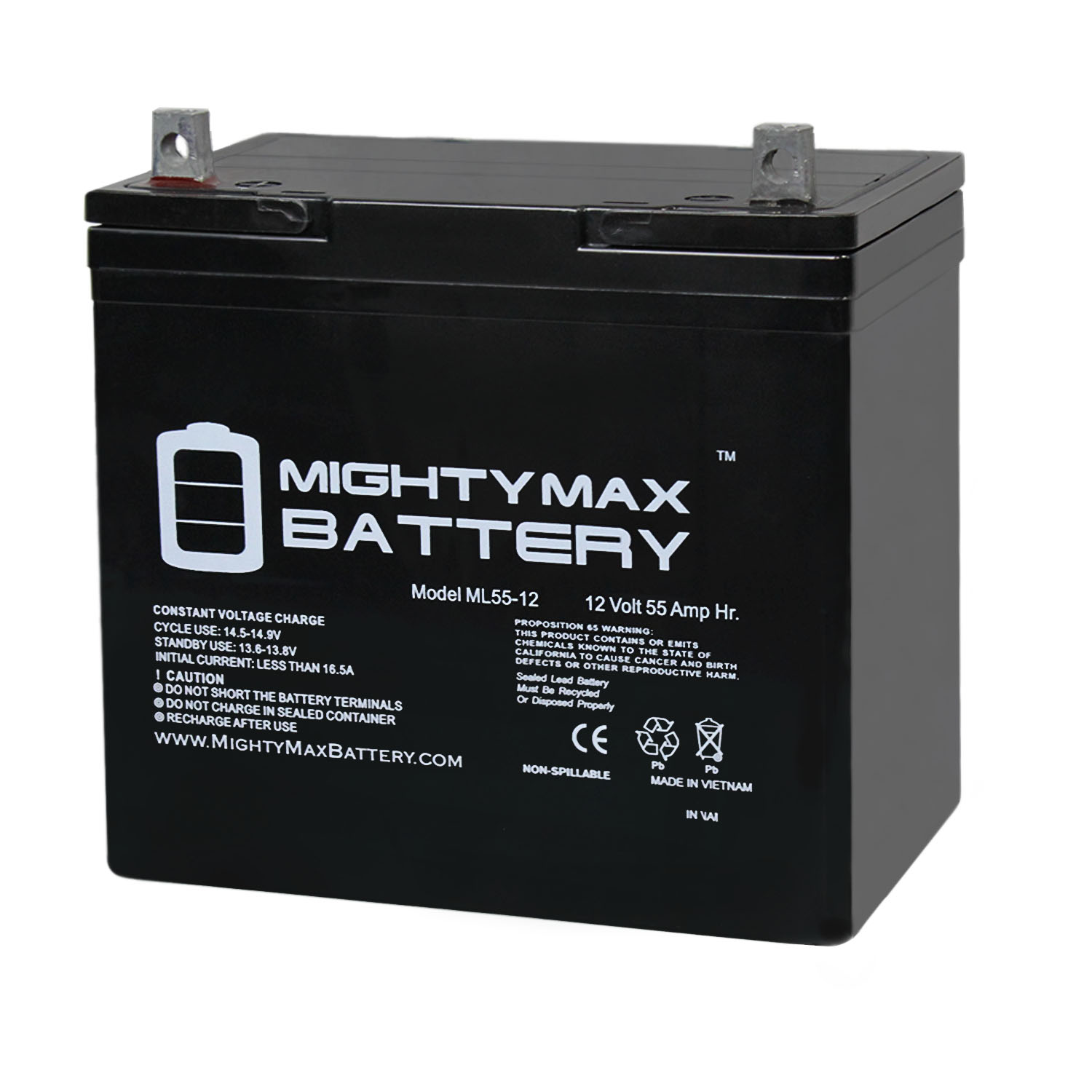 thumbnail image 2 of 12V 55Ah Battery Replacement For Ritar RA12-55 2 of 14