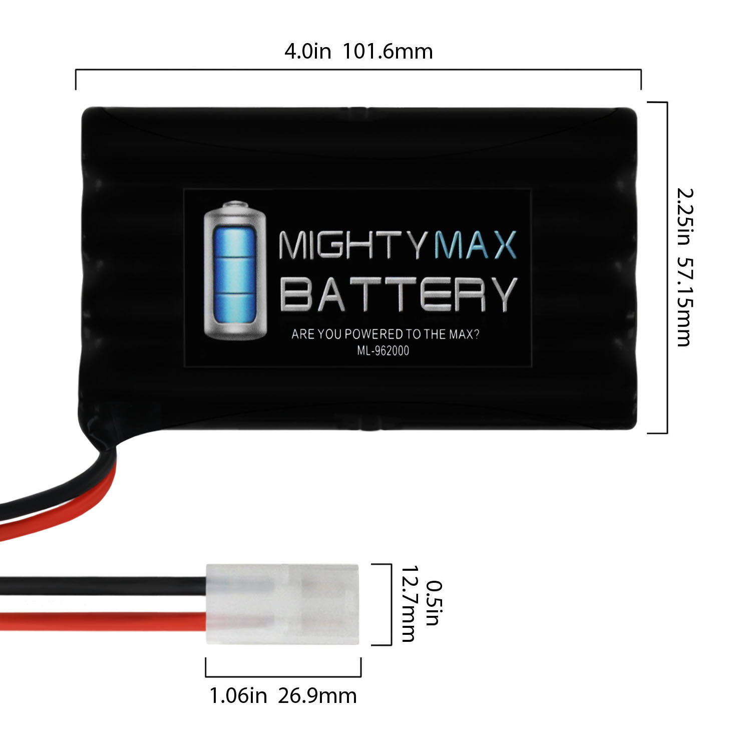  Mighty Max Battery 9.6V 2000mAh Nunchuck Replacement