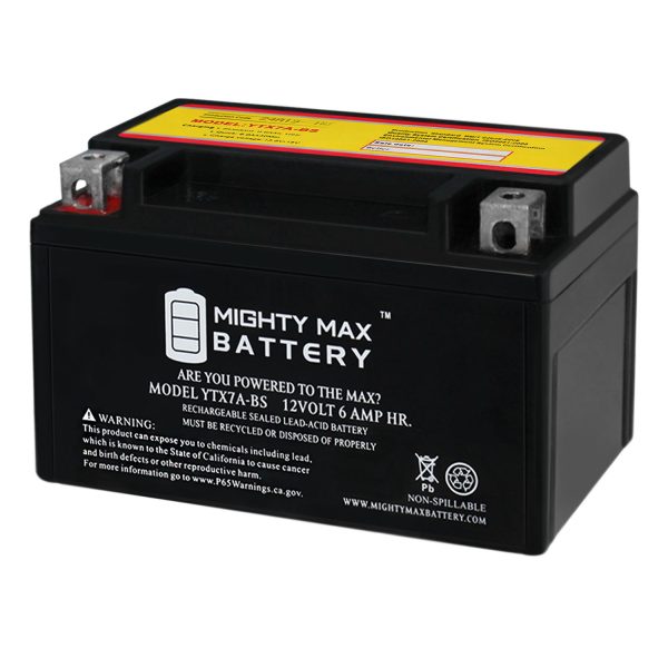 YTX7A-BS Replacement Battery Compatible with Fly Power FLY7A-BS