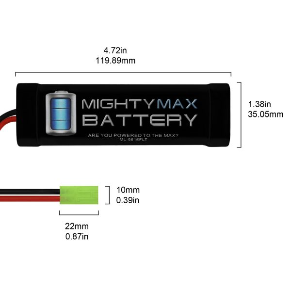 9.6V 1600mAh Flat Battery Pack