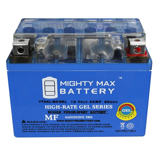 YTX4L-BS 12V 3Ah GEL Battery for 1990-96 Suzuki DR350S Deep Cycle
