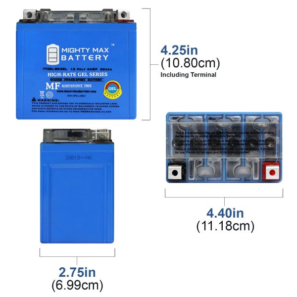 YTX5L-BS GEL Replacement Battery compatible with KTM EXC 500 ie 12-16