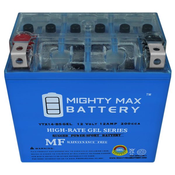 YTX14-BS GEL 12V 12AH Battery for Yamaha YFM YTM Big Bear Tracker