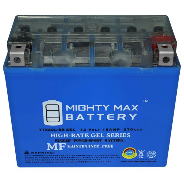 YTX20L-BS GEL Battery Replacement for Yamaha YFM700DE,DH,PE 14-15