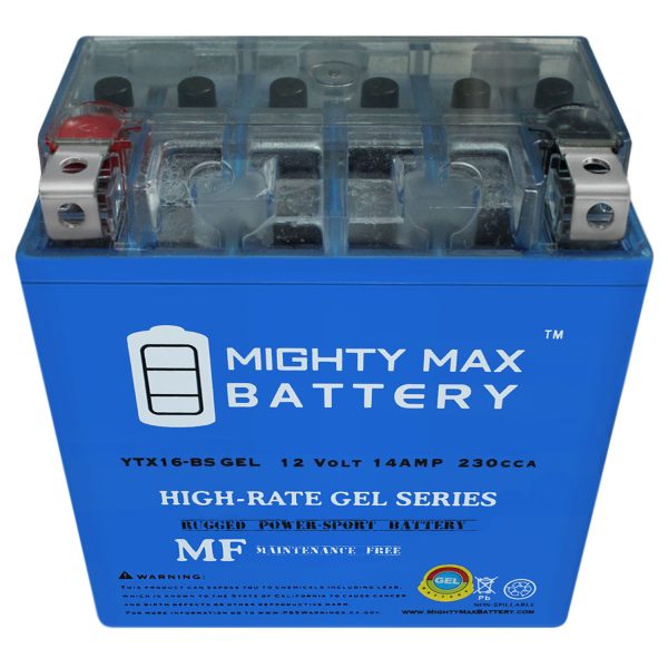 YTX16-BS GEL Battery for Kawasaki VN1500-D, E, N VulcanClassic C90 XQ