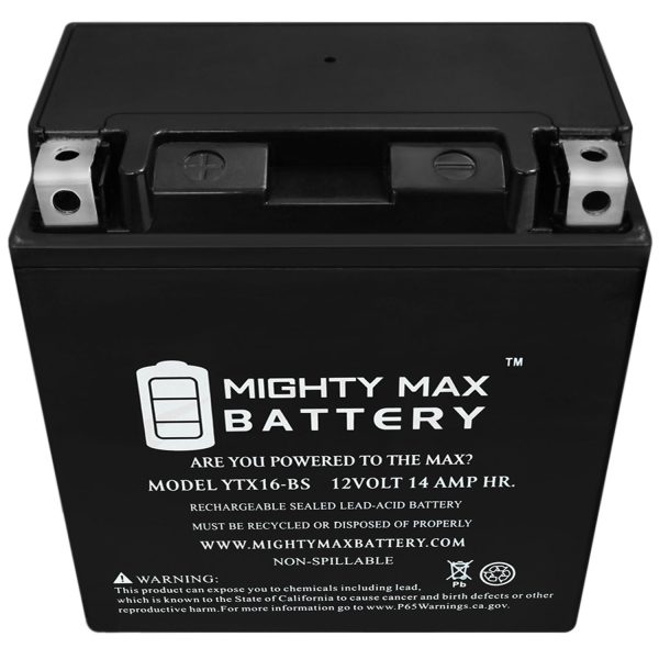 YTX16-BS Replacement Battery for Yamaha BTY-YTX16-BS-00