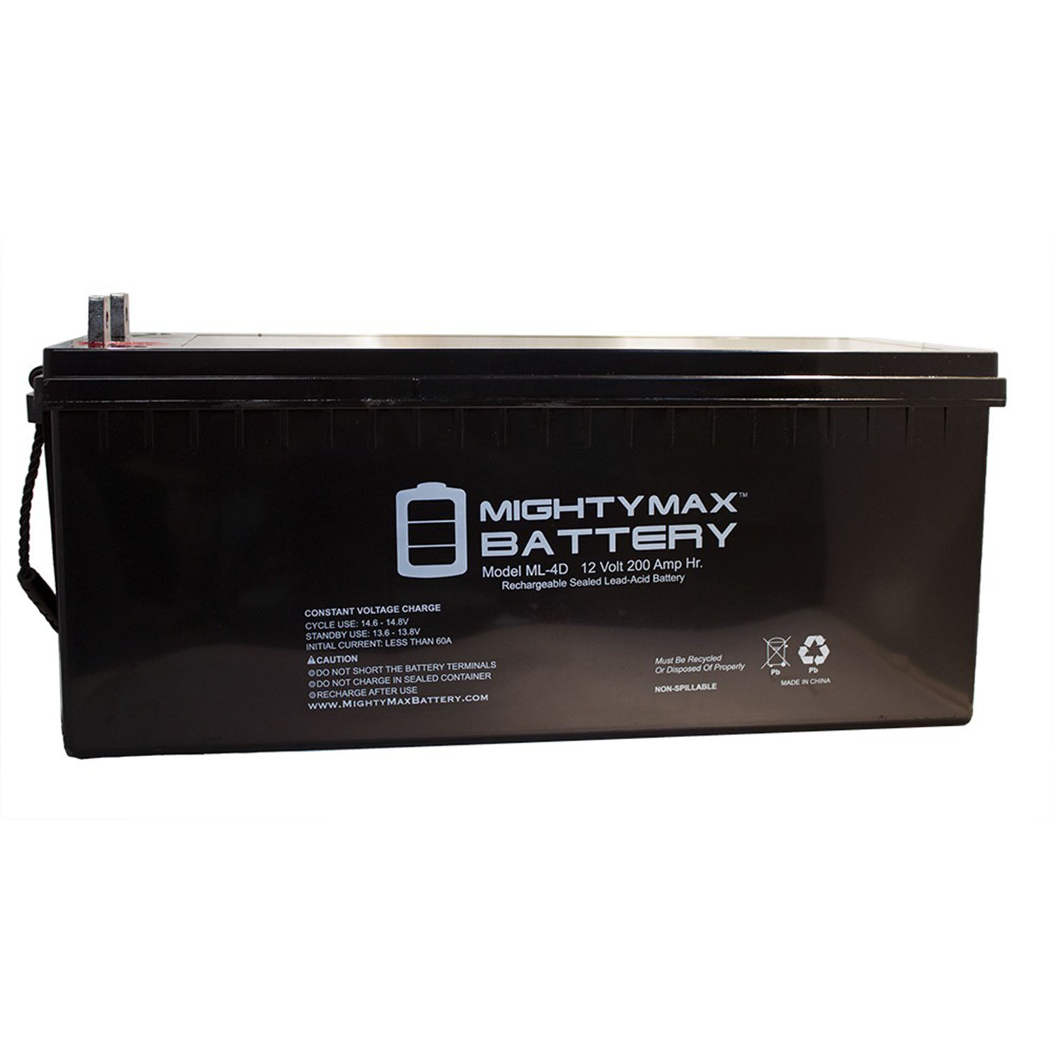 Mighty Max Battery - Sealed Lead-Acid Battery - AGM-type, 12V, 200 Amps - ML4D