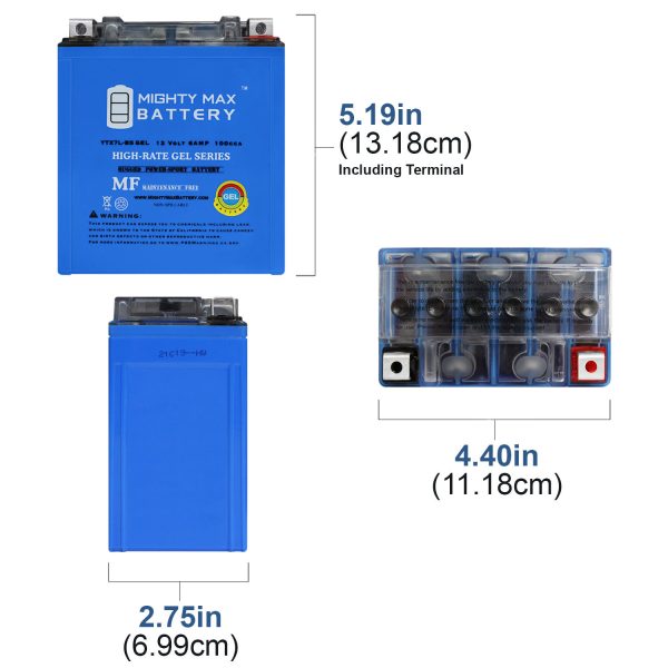 12V 6AH Gel 100CCA Replacement Battery for UltaMax TTX7L-BS