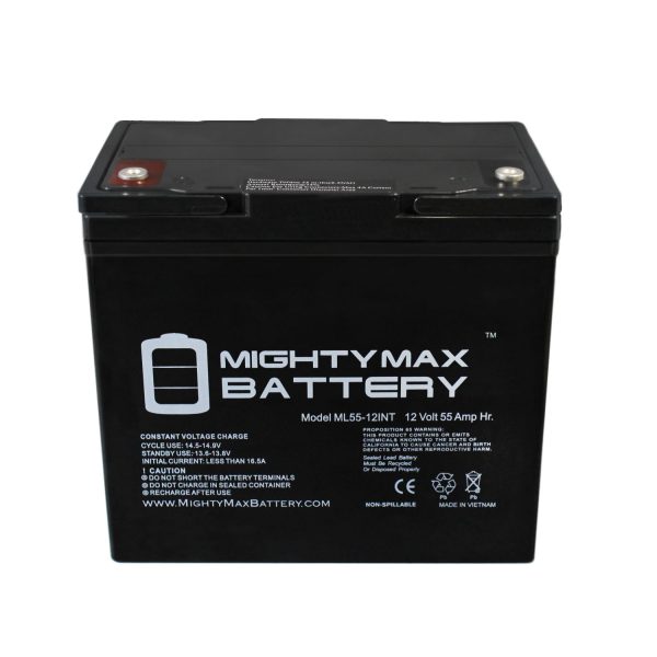 12V 55AH INT Replacement Battery for Apex APX12-55