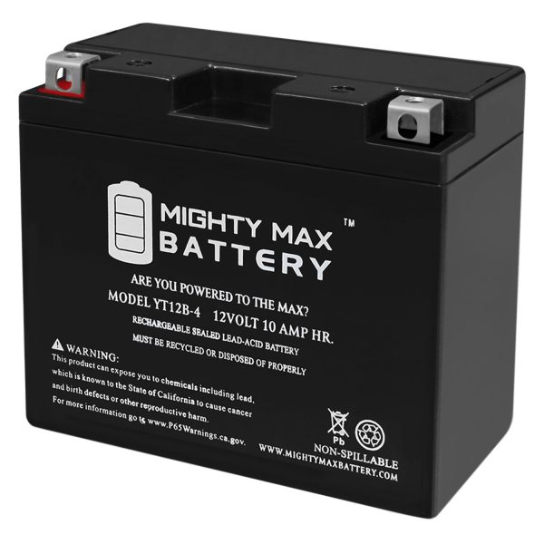 YT12B-4 12V 10Ah SLA Replacement Battery Compatible with PowerStar GT12B-4