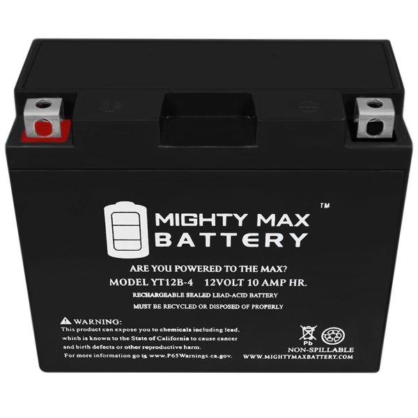 YT12B-4 12V 10Ah SLA Replacement Battery Compatible with Power Source WP12B-4