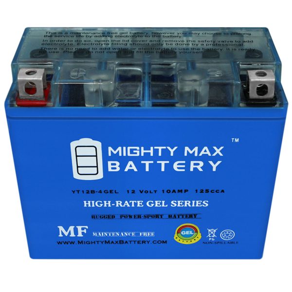YT12B-4 GEL 12V 10Ah Replacement Battery Compatible with Yamaha GS GT12B-4