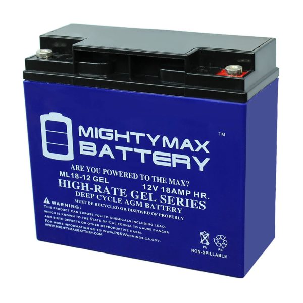12V 18AH GEL Battery for Alante Jr Wheelchair MKB ES17