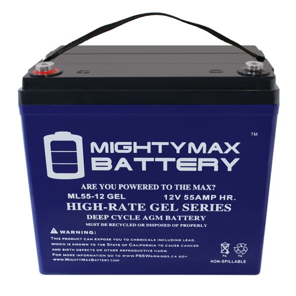 12V 55AH GEL Replacement Battery for Quickie QM-715 22NF