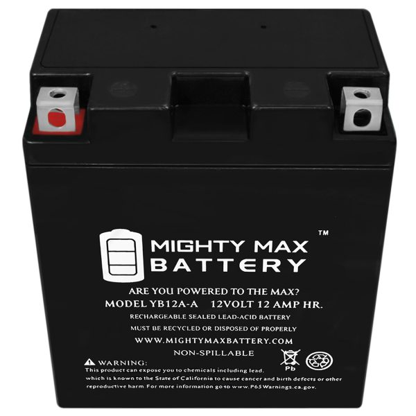 YB12A-A 12V 12AH Replacement Battery Compatible with CB550F 75-77