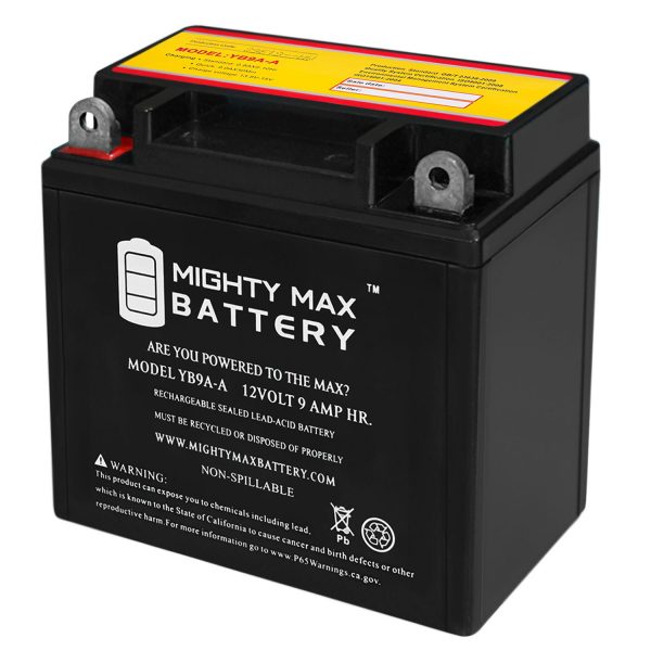 YB9A-A 12V 9AH 130 CCA Replacement Battery for Exide 9A-A, GS CB9A-A