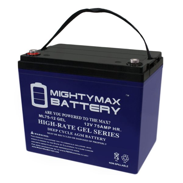 12V 75AH GEL Replacement Battery for C&D Dynasty UPS12-270FR
