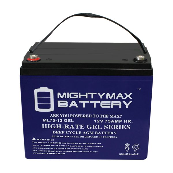 12V 75AH GEL Battery Replacement for Permobil C400 PS