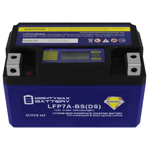 YTX7A-BS Lithium Battery Replaces Suzuki 90 LT-Z90 QuadSport 14-18