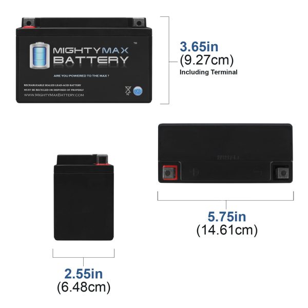 YT7B-BS 12V 6.5AH Replacement Battery for UT7B-BS, CT7B-4