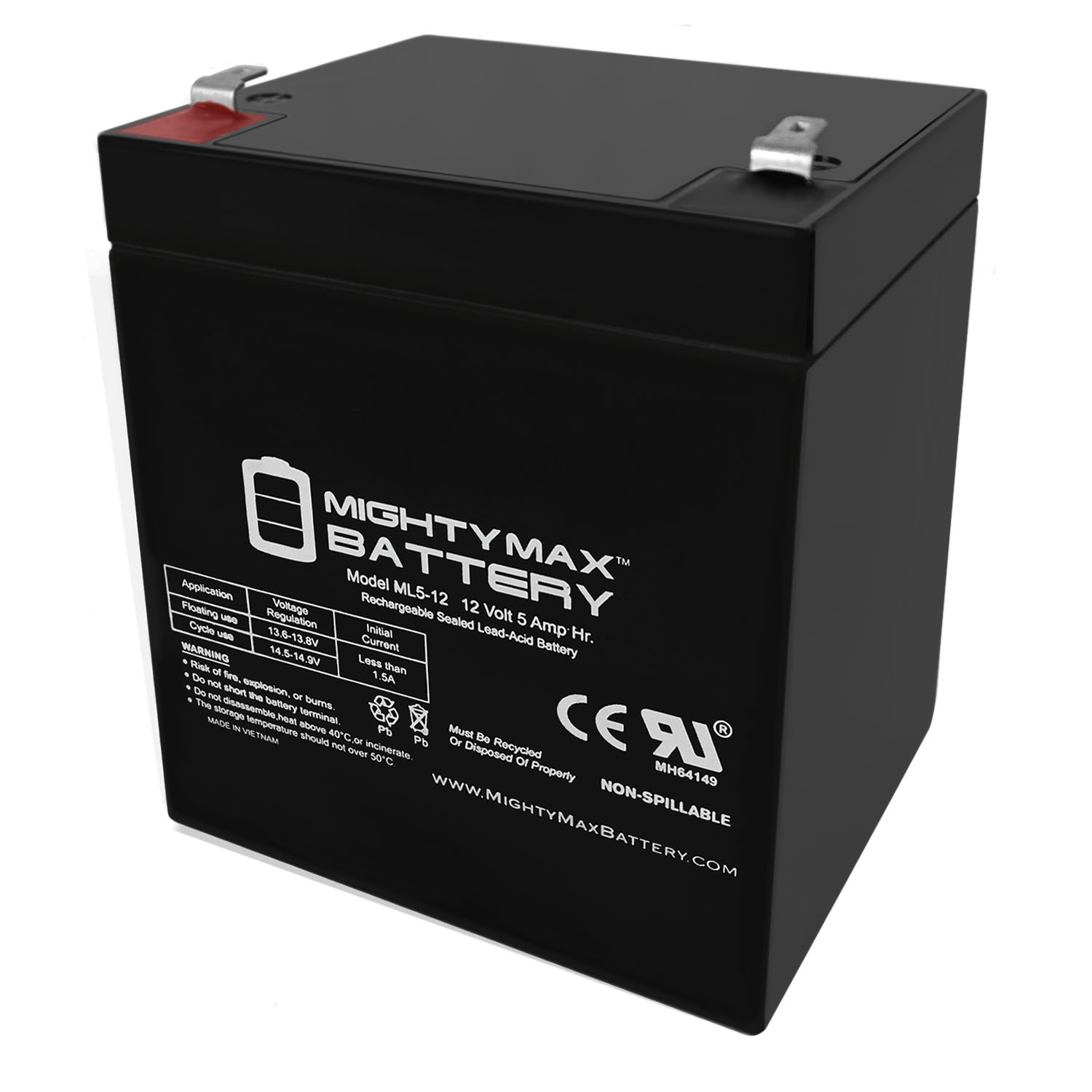 Mighty Max Battery 12V 5Ah SLA Battery for Black Decker Grasshog-CST2000 Lawn Mower