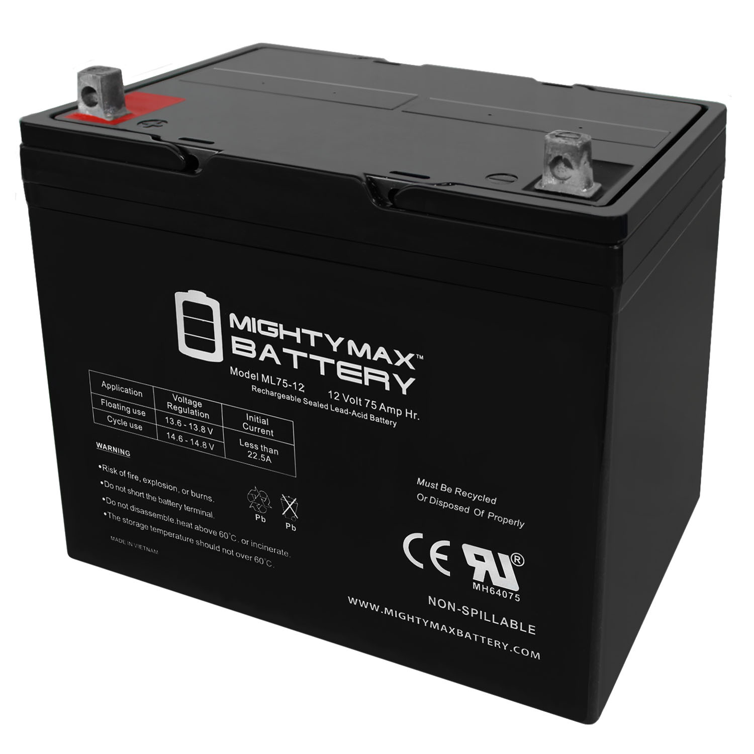 Batería Arranque 75Ah 700A - Low Cost Energy