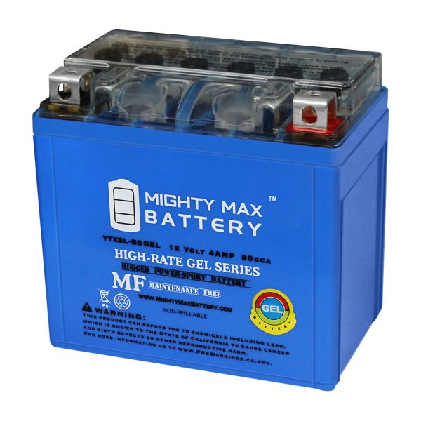 YTX5L-BS GEL MOTORCYCLE BATTERY REPLACEMENT - 12V 4AH - 80 CCA