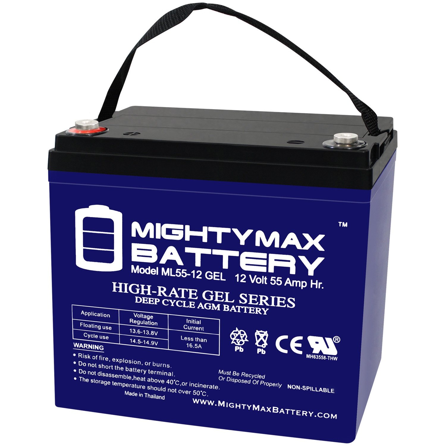 afhængige sekstant hjælp 12V 55AH GEL Replacement Battery for Genuine Vision S CP12550 22NF -  MightyMaxBattery