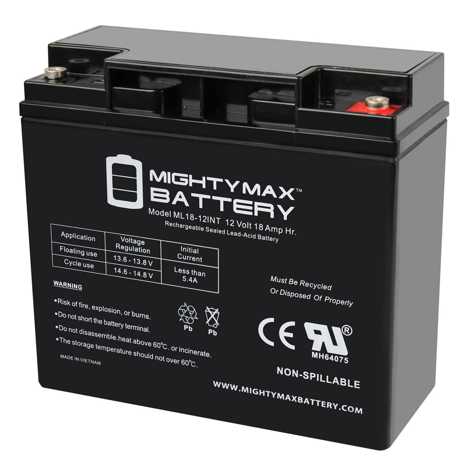 12V 18AH INT Battery Replacement for Ultratech IM-12180 Lawn Mower