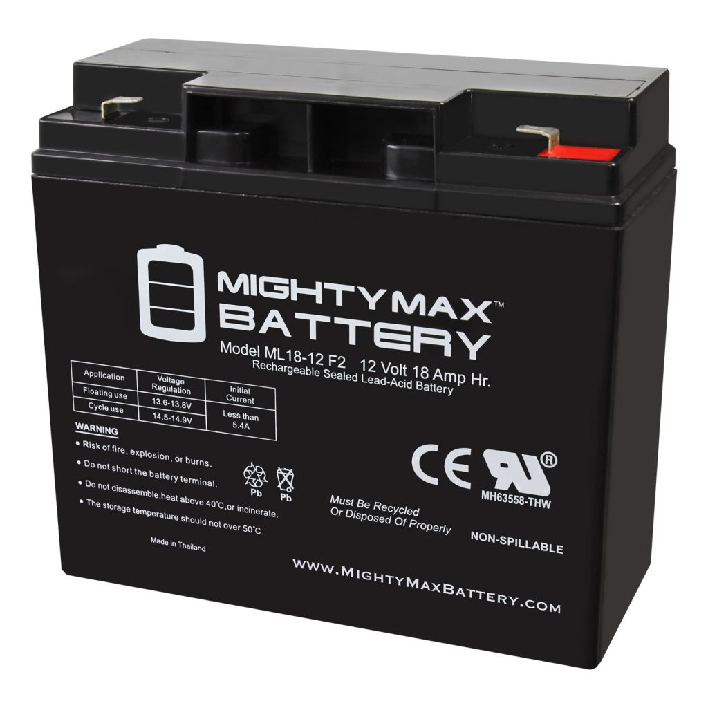 Mighty Max Battery ML1012 12 Volt 10 AH, F2 Terminal, Rechargeable SLA AGM Battery