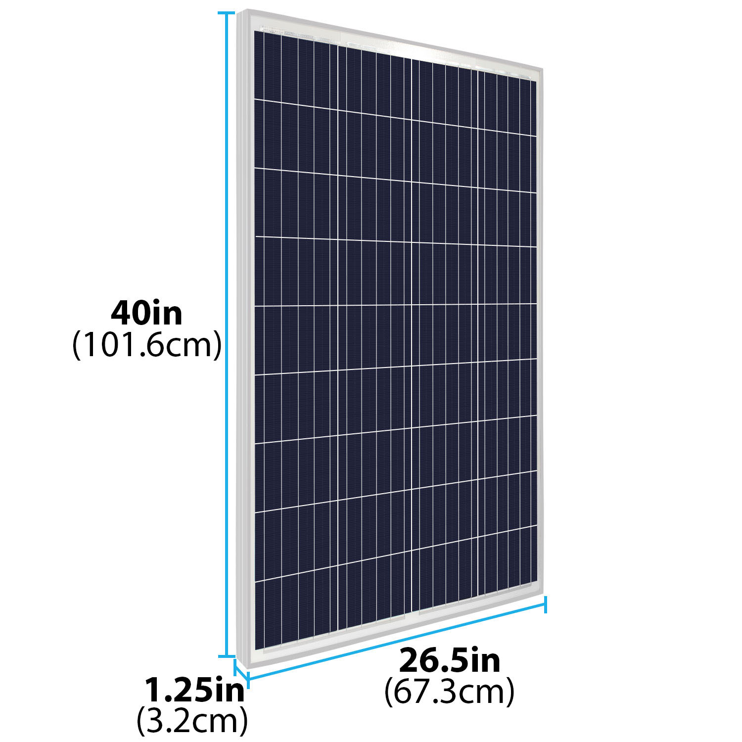100-Watt Monocrystalline Solar Panel for RV's, Boats and 12-V Systems