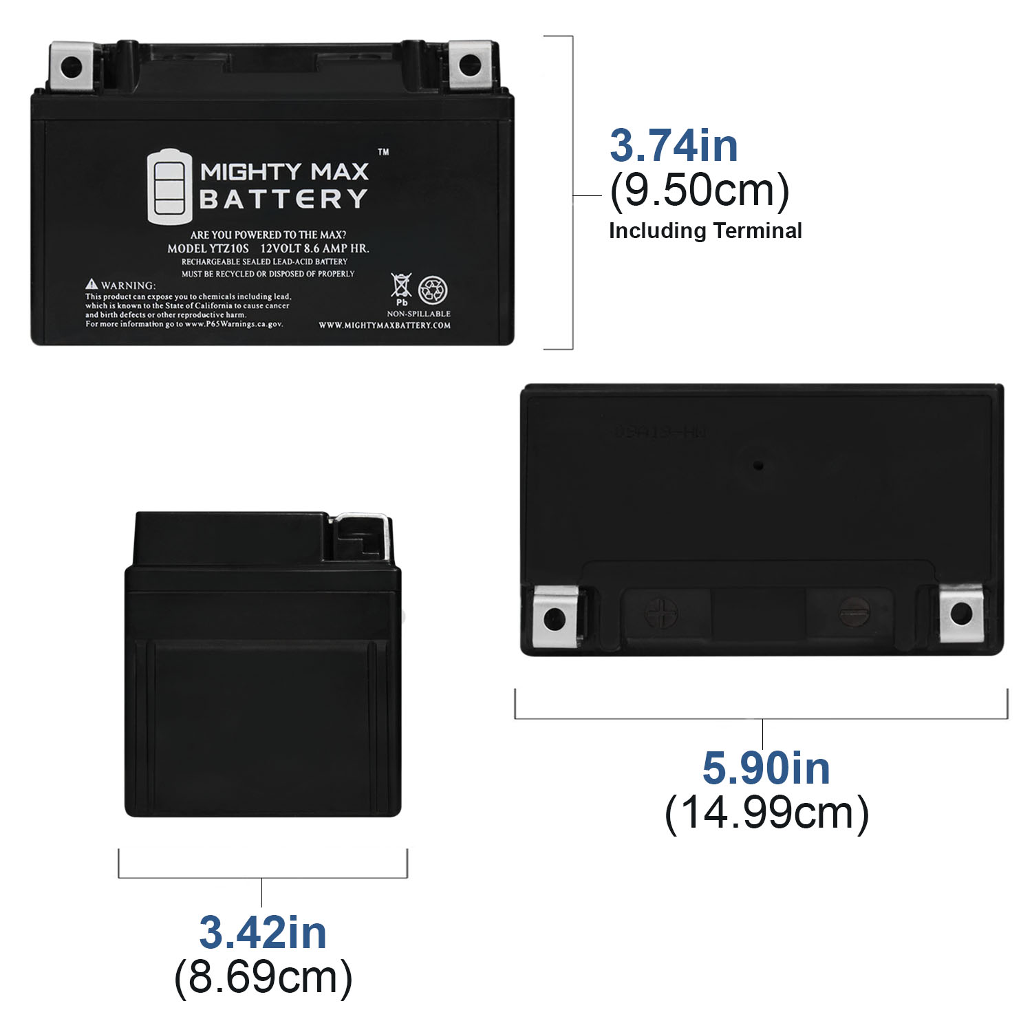  Weize YTZ10S-BS High Performance - Maintenance Free - Sealed  AGM Motorcycle Battery Compatible With Yamaha Honda : Everything Else