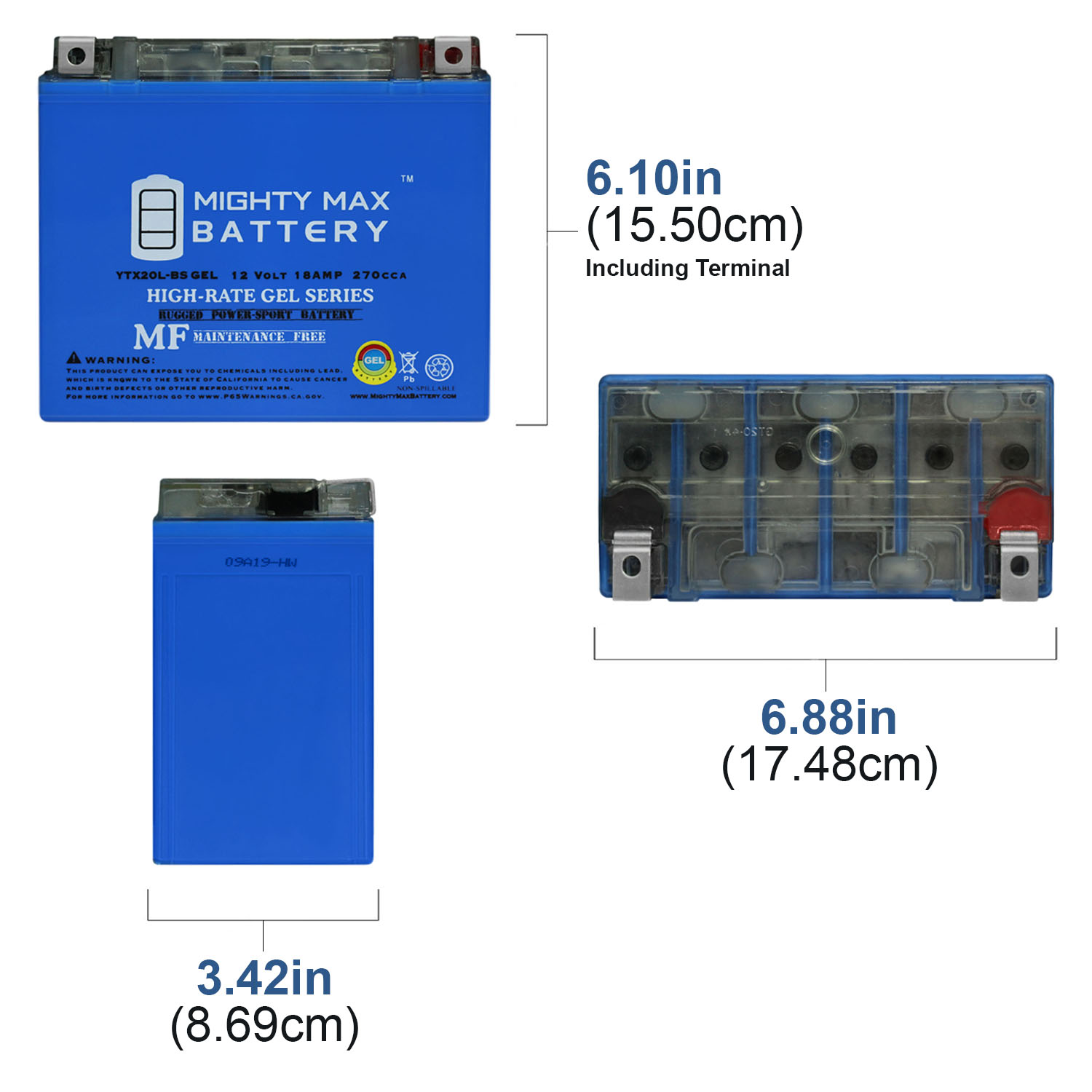 Batterie quad YUASA YTX20L-BS / 12v 18ah 