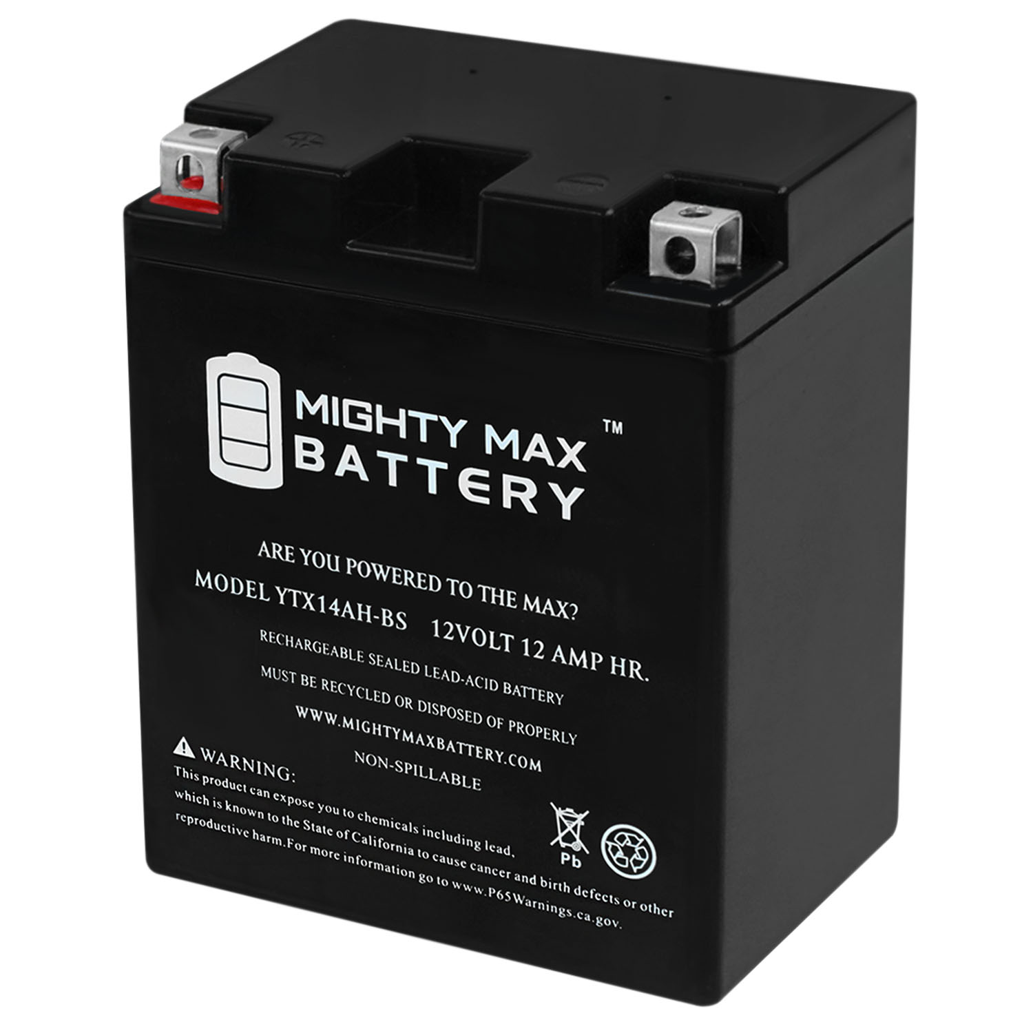 YTX14AH 12V 12AH Battery for Arctic Cat Panther 440 '97-'03