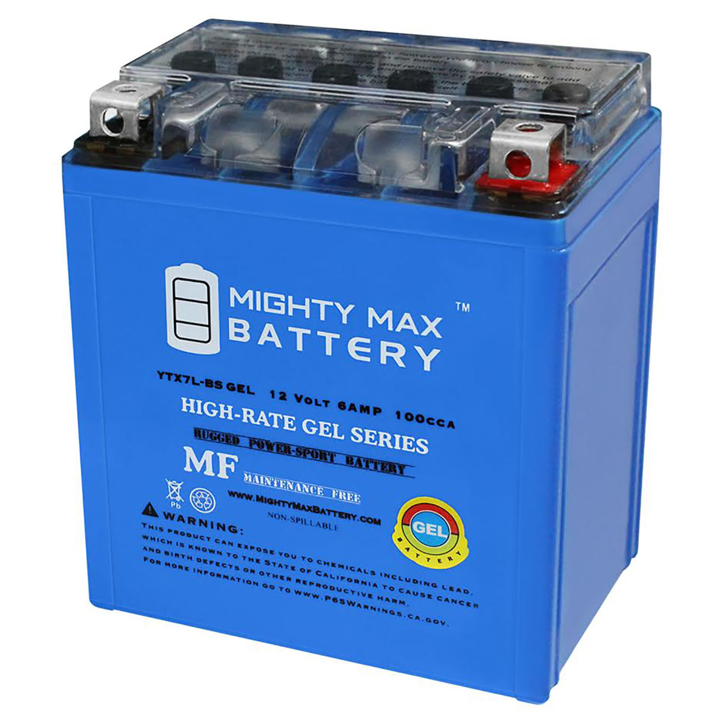 Mighty Max Battery YTX7L-BS 12V 6Ah Battery Replaces Piaggio Vespa  Primavera 150 2013