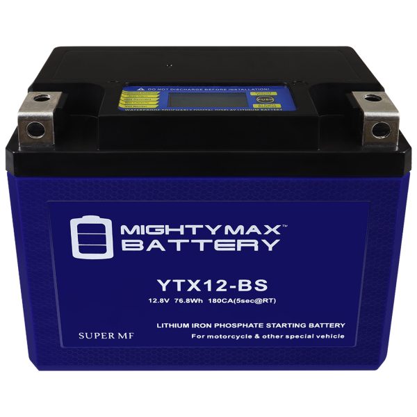 Mighty Max Battery YTX12-BSLIFEPO4 - 12 Volt 10 AH, 270 CCA, Lithium Iron Phosphate (LiFePO4) Battery