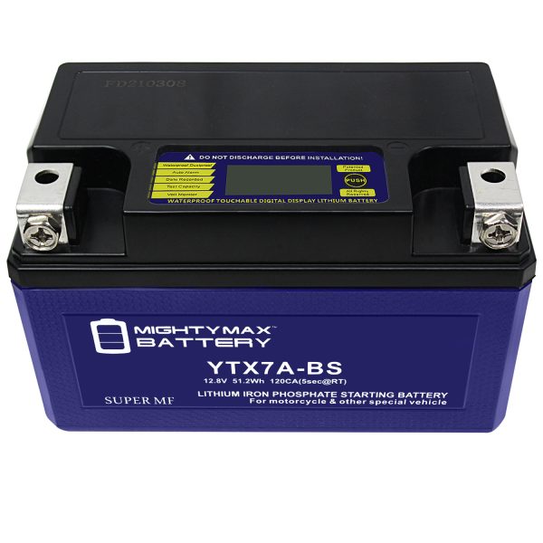 Mighty Max Battery YTX7A-BSLIFEPO4 - 12 Volt 6 AH, 240 CCA, Lithium Iron Phosphate (LiFePO4) Battery