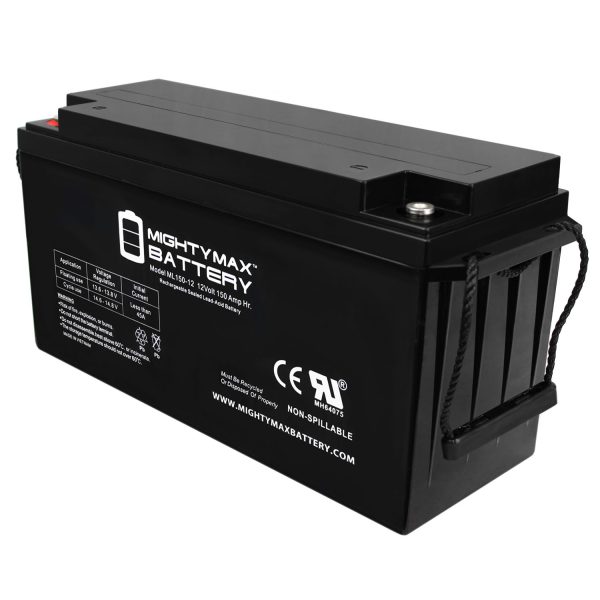Mighty Max Battery ML150-12 - 12 Volt 150 AH, Internal (INT) Terminal, Rechargeable SLA AGM Battery