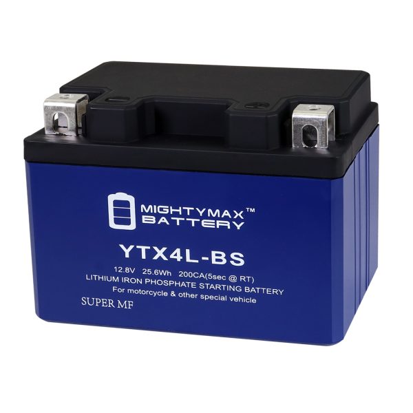 Mighty Max Battery YTX4L-BSLIFEPO4 - 12 Volt 3 AH, 150 CCA, Lithium Iron Phosphate (LiFePO4) Battery
