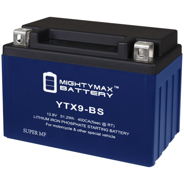 Mighty Max Battery YTX9-BSLIFEPO4 - 12 Volt 8 AH, 300 CCA, Lithium Iron Phosphate (LiFePO4) Battery