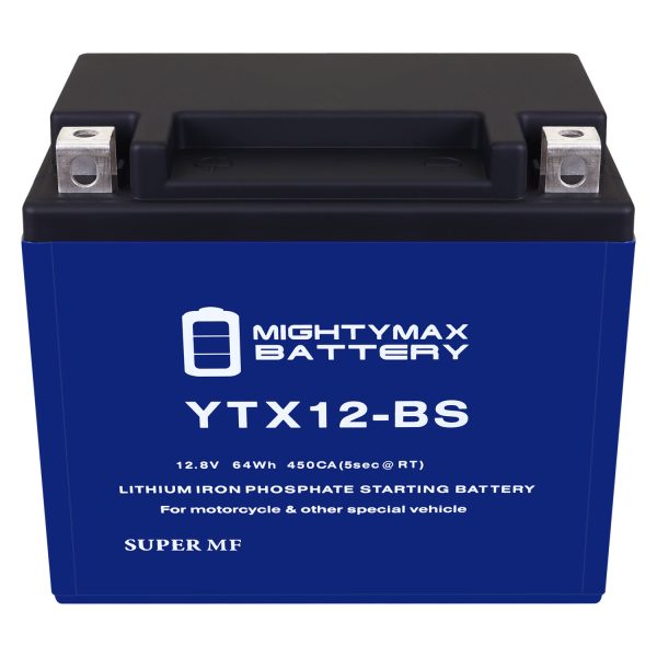Mighty Max Battery YTX12-BSLIFEPO4 - 12 Volt 10 AH, 330 CCA, Lithium Iron Phosphate (LiFePO4) Battery