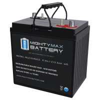 Mighty Max Battery ML210-6GC2 - 6 Volt 210 AH, Dual Terminal, Rechargeable SLA AGM Battery for Golf Cart