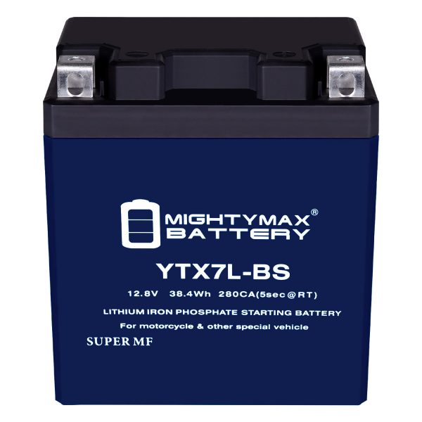 Mighty Max Battery YTX7L-BSLIFEPO4 - 12 Volt 6 AH, 210 CCA, Lithium Iron Phosphate (LiFePO4) Battery